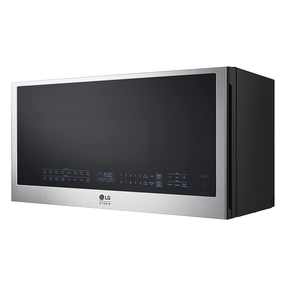 LG - STUDIO 1.7 Cu. Ft. Convection Over-the-Range Smart Microwave with Sensor Cooking and Air Fry - Stainless Steel