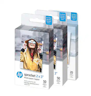 HP - Sprocket 2" x 3" Premium Zink Sticky Backed Photo Paper Bundle