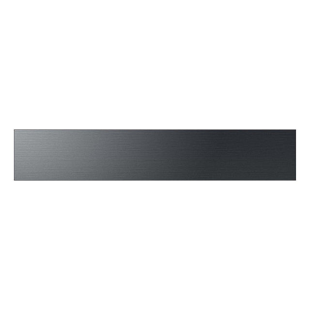 Front. Samsung - Bespoke 4-Door French Door Refrigerator Panel - Middle Panel - Matte Black Steel.