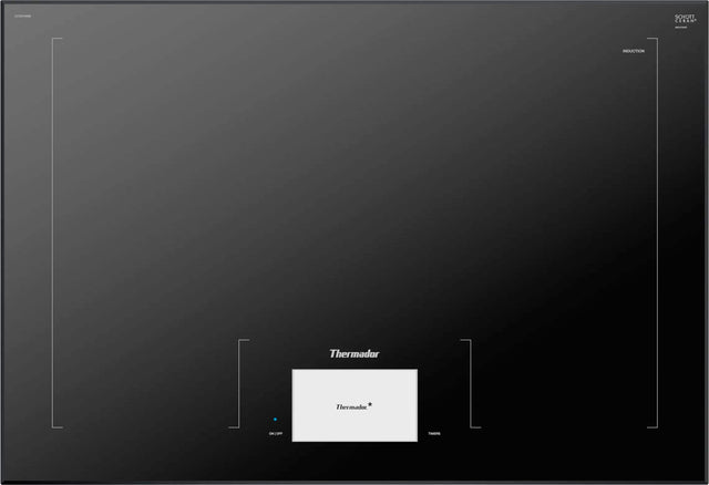 Front. Thermador - Freedom Series 30" Built-In Electric Induction Cooktop with 5 elements, Wifi and Frameless Design - Dark Gray.