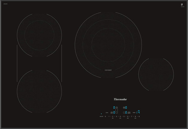 Front. Thermador - Masterpiece Series 30" Built-In Electric Cooktop with 4 elements - Black.