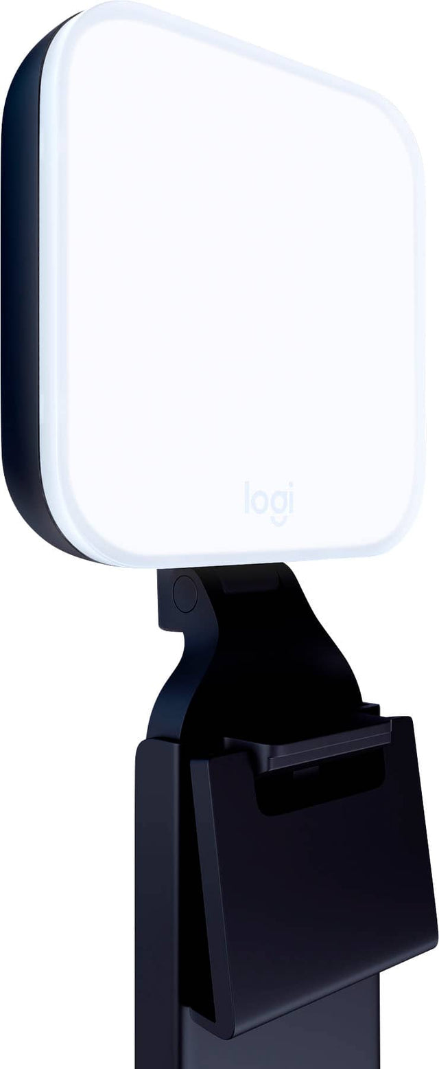 Angle. Logitech - Litra Glow Premium LED Streaming Light with TrueSoft, Adjustable mount and Desktop app control for PC/Mac - Graphite.