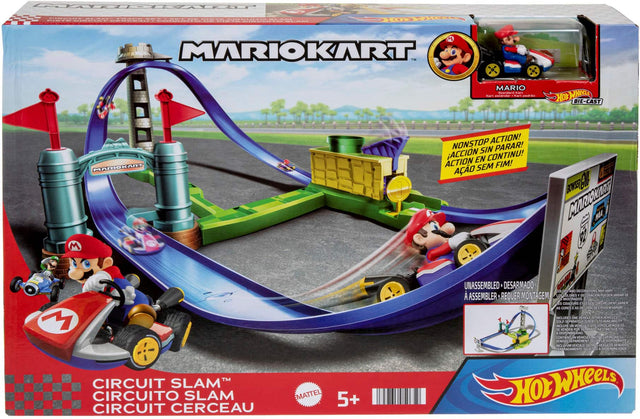 Front. Hot Wheels - MarioKart Circuit Slam Track Set.