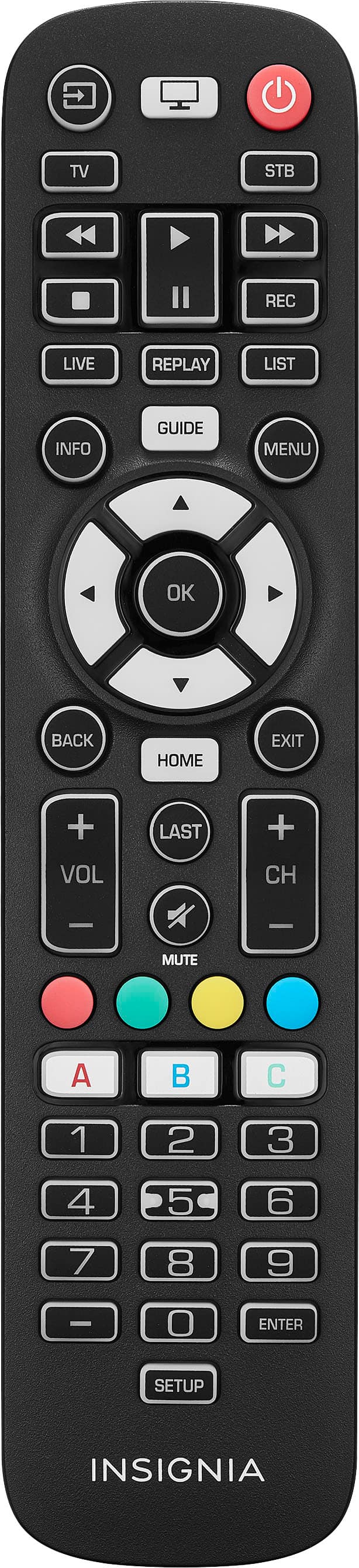 Front. Insignia™ - 3-Device Universal Remote - Black.