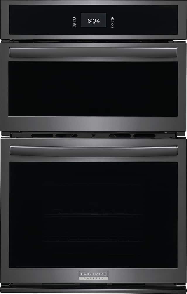 Front. Frigidaire - 27" Built-in Electric Wall Oven/Microwave Combination - Black Stainless Steel.