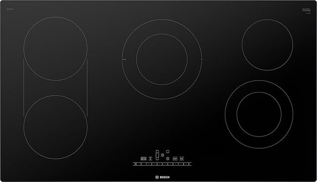Front. Bosch - 800 Series 36" Built-In Electric Cooktop with 5 elements - Black.