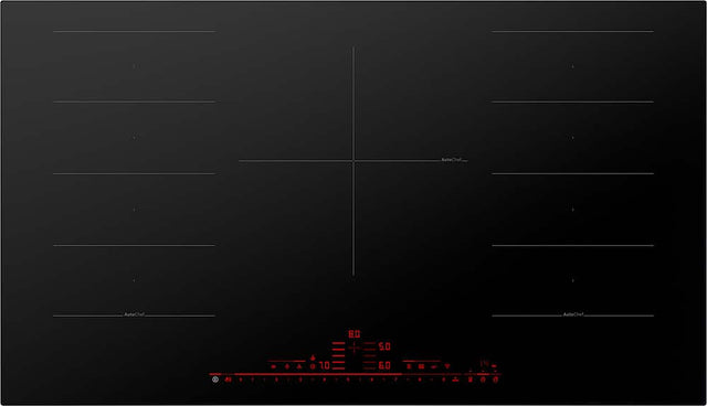 Front. Bosch - Benchmark Series 36" Built-In Electric Induction Cooktop with 5 elements and Wifi, Frameless - Black.