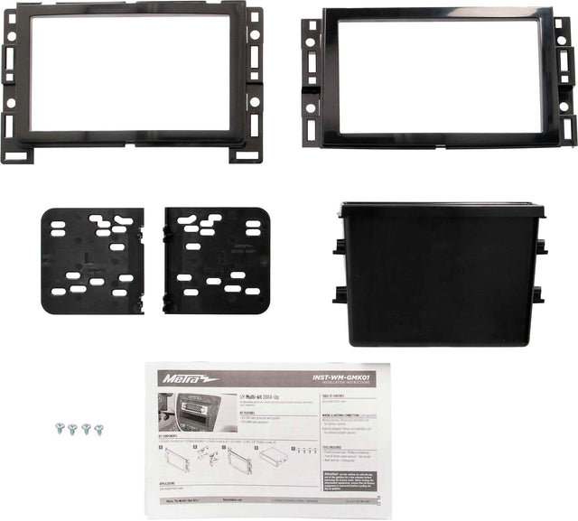 Front. Metra - Dash Kit for Select 2005-2020 GM Vehicles - Black.