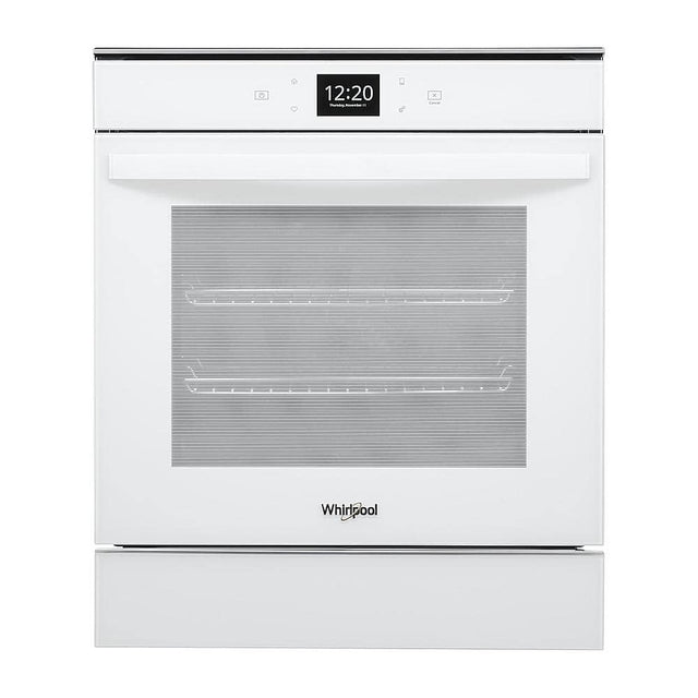 Front. Whirlpool - 24" Built-In Single Electric Convection Wall Oven with Adjustable Self-Clean Cycle - White.