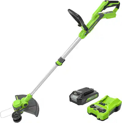 Greenworks - 24V Cordless String Trimmer/Edger (Gen 2), with 2.0Ah Battery and Charger