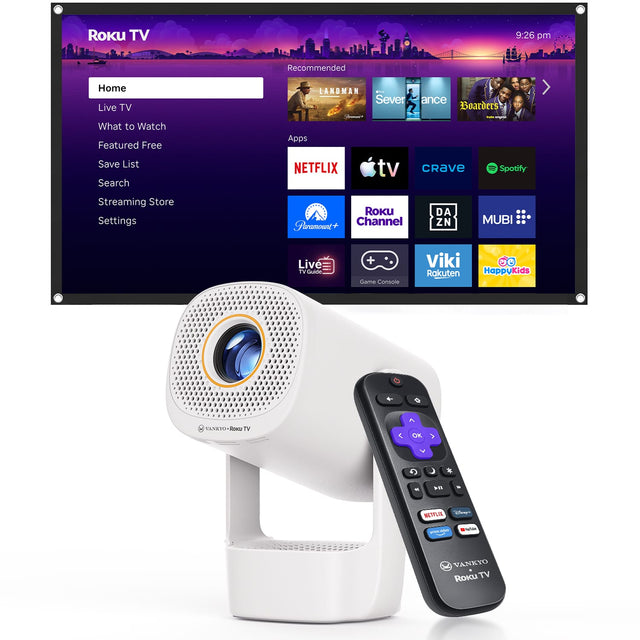 Front. Vankyo - Leisure 3R Air Smart Projector with Built-in Roku TV - White.