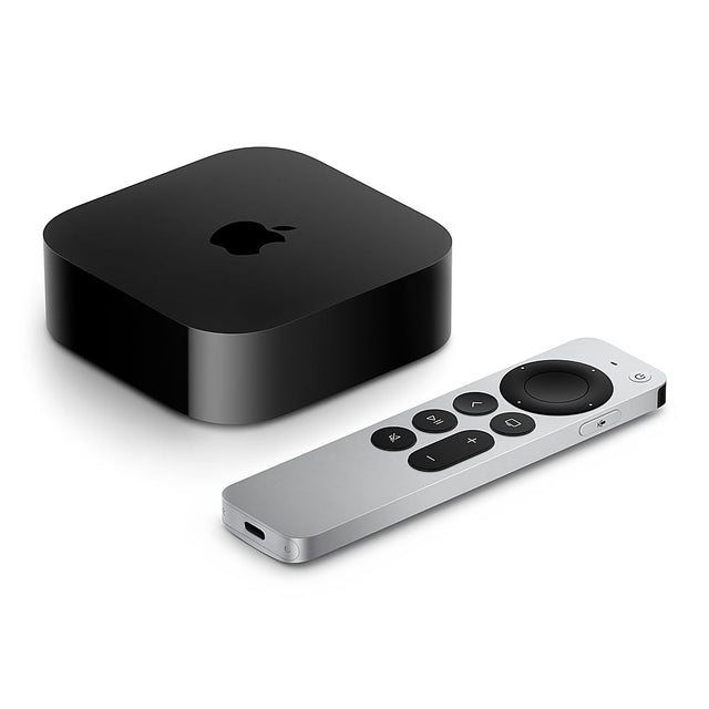 Front. Apple - TV 4K 2022 Family 128GB Streaming Device (3rd generation) - Wi-Fi + Ethernet - Black.