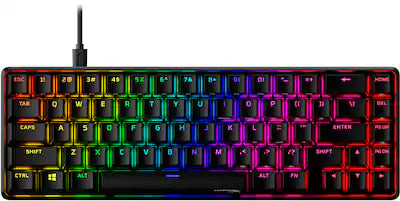 HyperX - Alloy Origins 65% Compact Wired Mechanical Red Linear Switch Gaming Keyboard with RGB Lighting