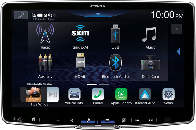Front. Alpine - 11" Android Auto and Apple CarPlay Bluetooth Digital Media Receiver - Black.