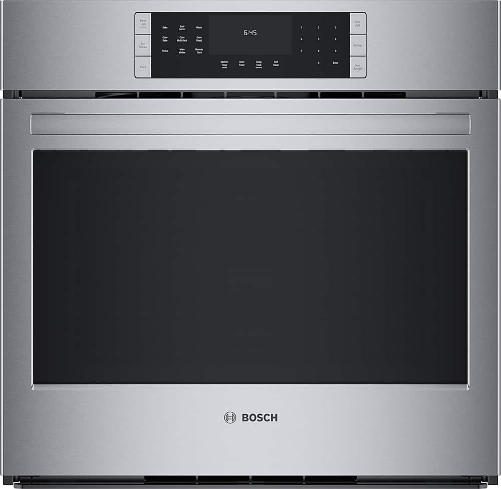 Bosch - 800 Series 30" 4.6 Cu. Ft. Built-In Single Electric Smart Wall Oven with True Convection - Stainless Steel