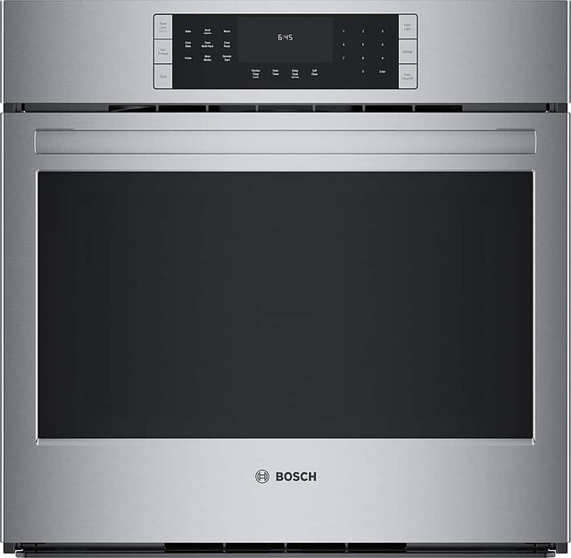 Front. Bosch - 800 Series 30" Built-In Single Electric Convection Wall Oven - Stainless Steel.