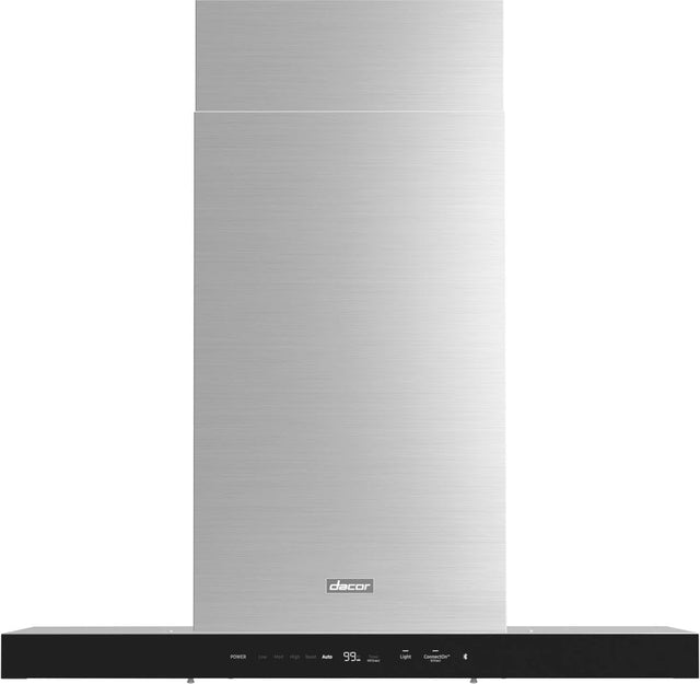 Front. Dacor - 36" Externally Vented Chimney Range Hood with AutoConnect™ - Silver Stainless Steel.