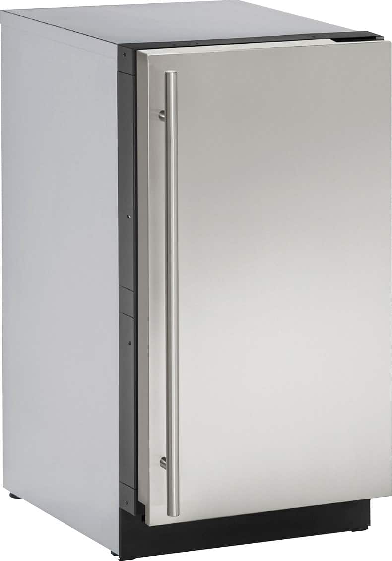 U-Line - 18" 30-Lb Freestanding Icemaker with Pump Included - Stainless Solid