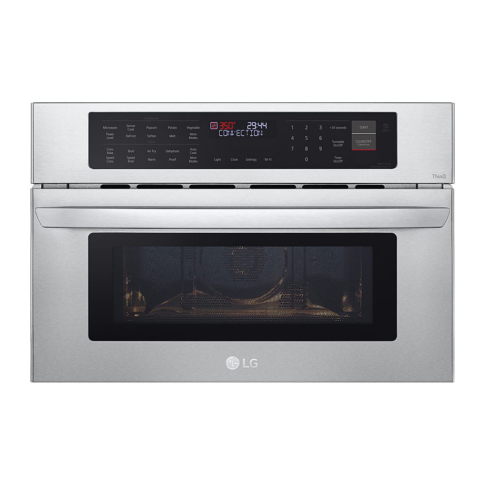 LG - 1.7 Cu. Ft. Convection Built-In Smart Microwave with Sensor Cooking and Air Fry - Stainless Steel