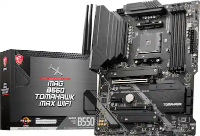 MSI - B550 TOMAHAWK MAX WIFI (Socket AM4) AMD B550 ATX DDR4 Wi-Fi 6E Motherboard