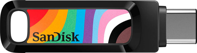 Front. SanDisk - Ultra Dual Drive Go Rainbow Pride Edition 128GB USB Type-A/USB Type-C Flash Drive - Rainbow.