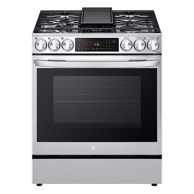 Front. LG - 6.3 Cu. Ft. Smart Slide-in Dual Fuel True Convection Range with EasyClean and Air Fry - PrintProof Stainless Steel.