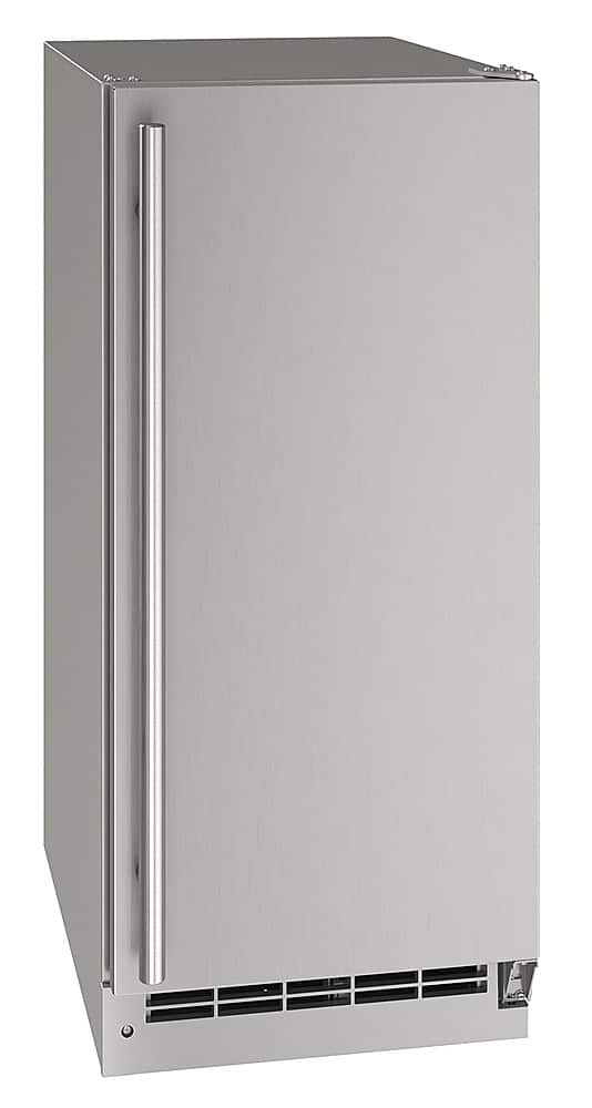 Left. U-Line - U-Line 15"W. Freestanding/Built-In 55lb. Daily Production Full Cube Ice Maker - Stainless steel.