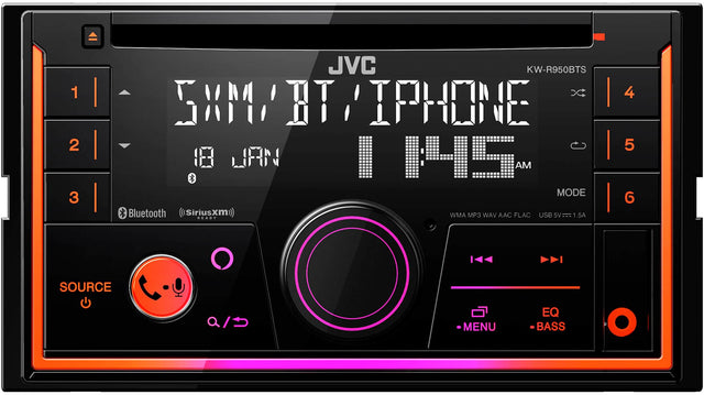 Front. JVC - Bluetooth CD/DM Receiver with Voice Assistant Built in and Satellite Radio Ready - Black.