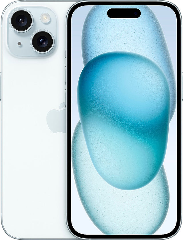 Front. Apple - iPhone 15 128GB (Unlocked) - Blue.