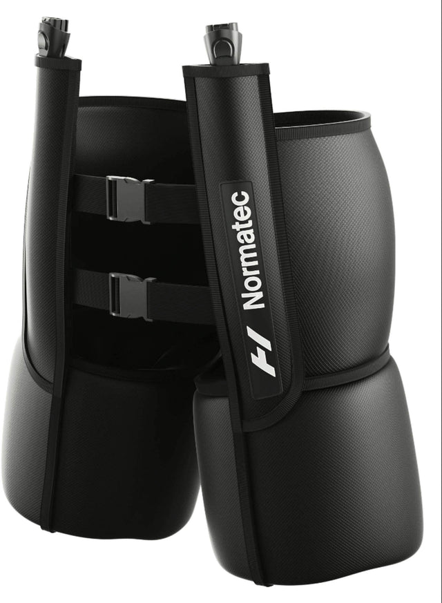 Front. Hyperice - Normatec 3 Hip Attachment - Black.