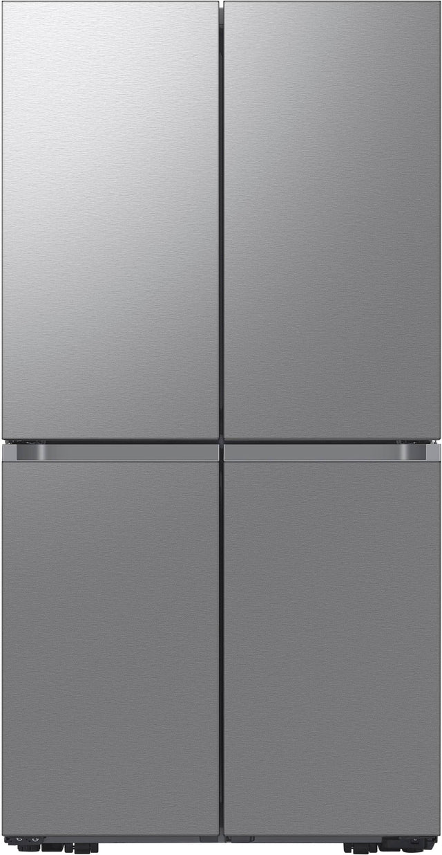 Front. Dacor - 22.8 Cu. Ft. 4-Door French Reveal Door 36" Counter Depth Refrigerator with Beverage Center - Silver Stainless Steel.