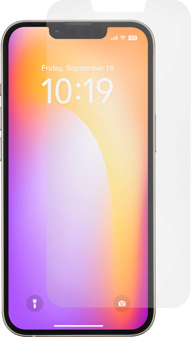Angle. Insignia™ - Anti-Reflective Glass Screen Protector for iPhone 14, 13, and 13 Pro (2-Pack) - Clear.