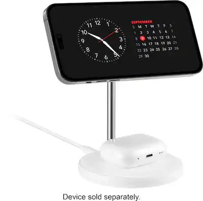 Best Buy essentials™ - 2-in-1 7.5W Magnetic Wireless Charger for iPhone + AirPods - White