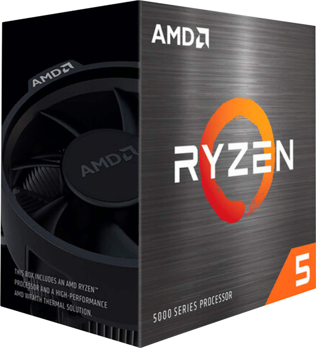 Front. AMD - Ryzen 5 5500 3.6 GHz Six-Core AM4 Processor - Black.