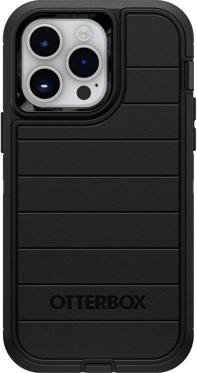 Front. OtterBox - Defender Series Pro Hard Shell for Apple iPhone 14 Pro Max - Black.