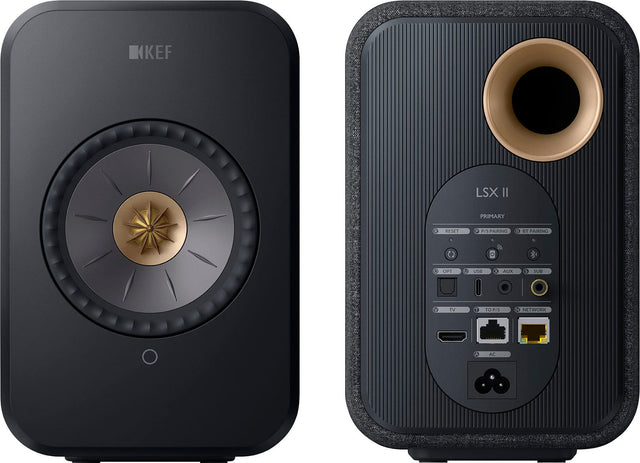 Front. KEF - LSXII Wireless Bookshelf Speakers Pair - BLACK.
