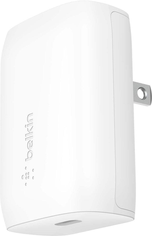 Front. Belkin - 30W USB-C Wall Charger, Power Delivery USB-C Charger with PPS Fast Charging for Apple iPhone and Samsung - White.