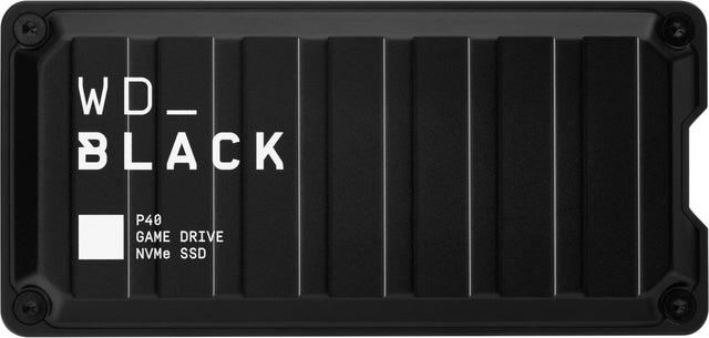 Front. WD - BLACK P40 Game Drive for PC, PS4, PS5 and Xbox 2TB External USB 3.2 Gen 2x2 Portable SSD - Black.