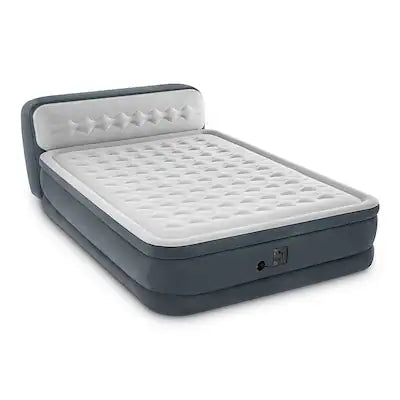 Intex - Dura Beam Deluxe Queen Airbed with Built in Pump and Ultra Plush Headboard