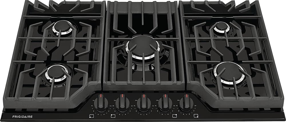 Frigidaire - 36 in. Wide 5 Burners Built-In Gas Cooktop - Black