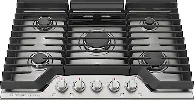 Frigidaire - Gallery 30 in. Wide 5 Burners Built-In Gas Cooktop with 18K Quick Boil and Low Simmer Burner