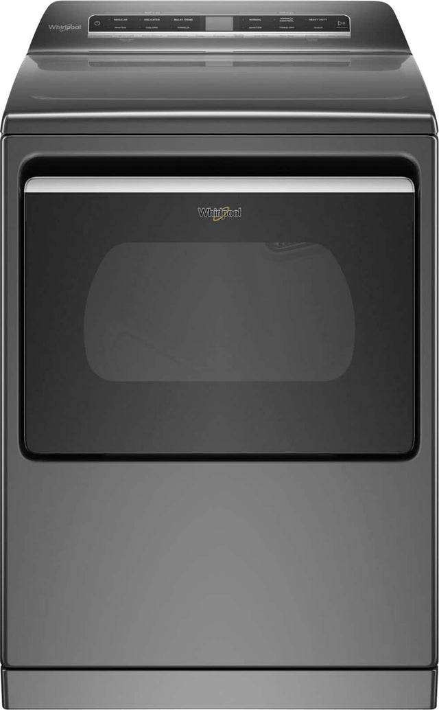 Front. Whirlpool - 7.4 Cu. Ft. Smart Electric Dryer with Steam and Advanced Moisture Sensing - Chrome Shadow.