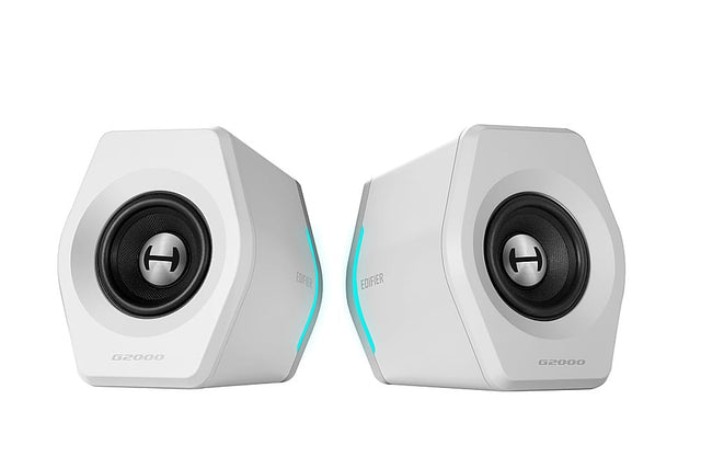 Angle. Edifier - G2000 2.0 Bluetooth Gaming Speakers with RGB Lighting (2-Piece) - White.