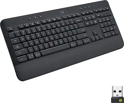 Logitech - Signature K650 Full-Size Wireless Keyboard for PC/Window/Mac with Wrist Rest