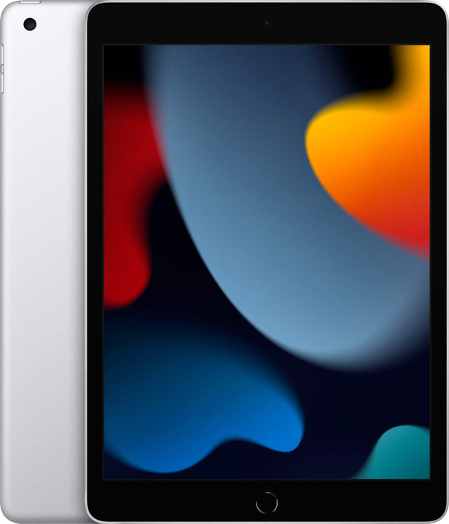 Front. Apple - Geek Squad Certified Refurbished 10.2-Inch iPad with Wi-Fi - 64GB - Silver.