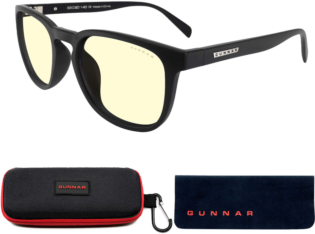 GUNNAR - Oakland Computer Glasses with Blue Light Reduction , Amber Lenses - Onyx