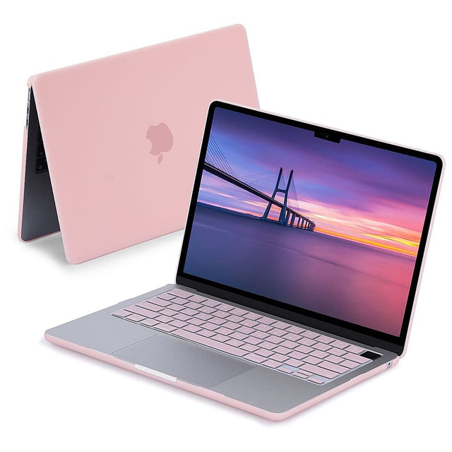 Front. Techprotectus - MacBook case for 2022-2024 MacBook Air 13.6" with Apple M2/M3 Chip-Rose Quartz - Pink.