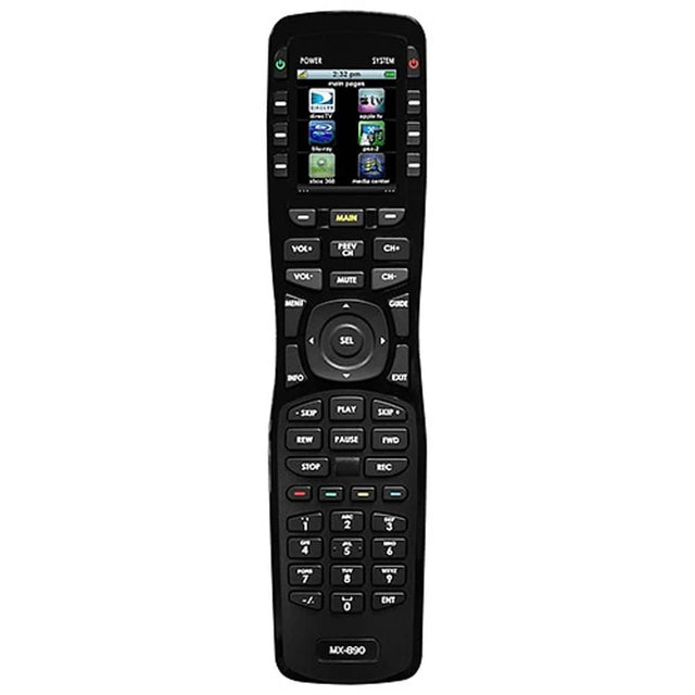 Front. Universal Remote Control - MX-890I IR/RF Open Architecture Remote w/Charging Base - Black.