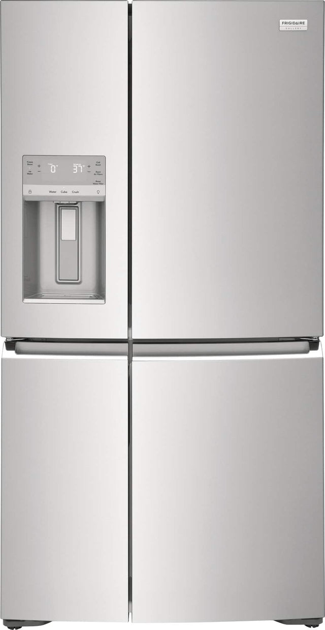 Front. Frigidaire - Gallery 21.3 Cu. Ft. Counter-Depth 4-Door Refrigerator - Stainless steel.