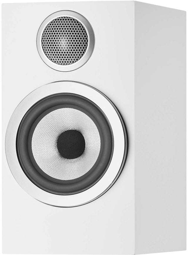 Front. Bowers & Wilkins - 700 Series 3 Bookshelf Speaker with 1" Tweeter and 5" Midbass (Pair) - White.